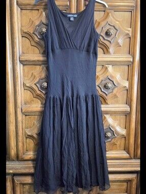 Jonathan Martin Silk Black Sleeveless V-Neck Maxi